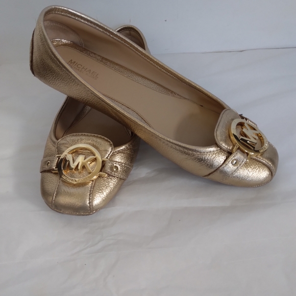 Michael Kors metallic Flats loafers logo sz 8 - Picture 7 of 14